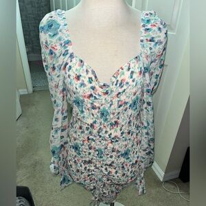 🆕 Bebe Floral Ruched Midi Dress sz XL